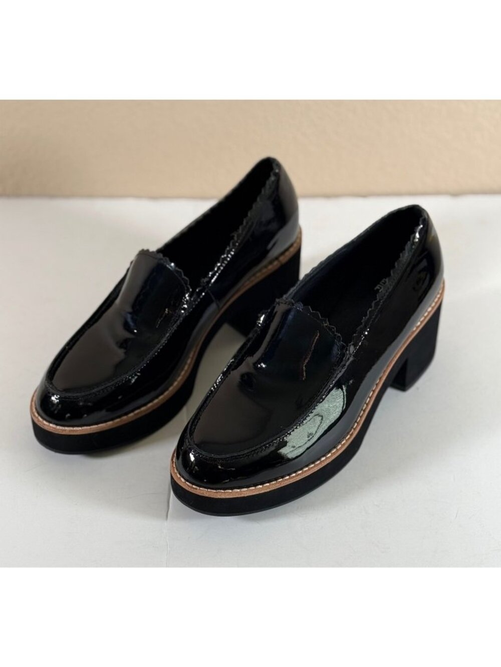 EILEEN FISHER Harria Patent Leather Platform Loafer Black